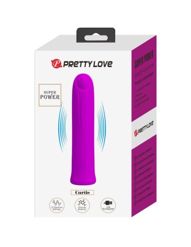 PRETTY LOVE CURTIS MINI VIBRADOR SUPER POWER 12 VIBRACIONES SILICONA VIOLETA