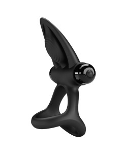 PRETTY LOVE ANILLO VIBRADOR 10 VIBRACIONES SILICONA NEGRO 2