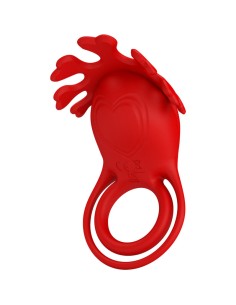 PRETTY LOVE RUBEN ANILLO VIBRADOR 7 VIBRACIONES SILICONA ROJO