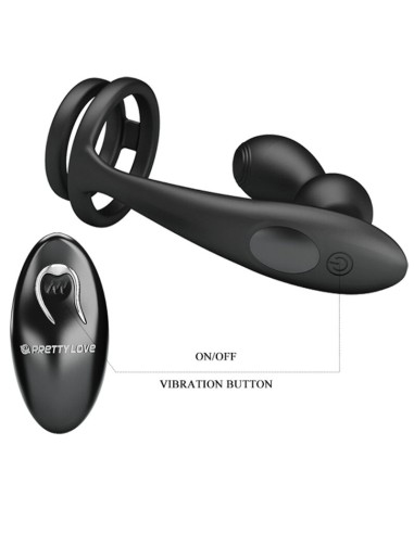 PRETTY LOVE MARSHALL ANILLO PARA PENE PLUG ANAL VIBRATORIO CONTROL REMOTO