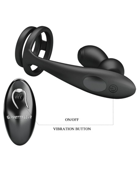 PRETTY LOVE MARSHALL ANILLO PARA PENE PLUG ANAL VIBRATORIO CONTROL REMOTO