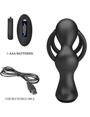 PRETTY LOVE MARSHALL ANILLO PARA PENE PLUG ANAL VIBRATORIO CONTROL REMOTO