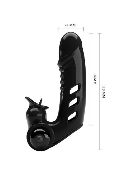 PRETTY LOVE CORBIN FUNDA DEDO VIBRADOR NEGRO