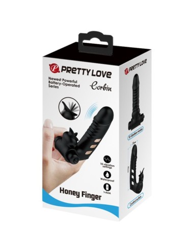 PRETTY LOVE CORBIN FUNDA DEDO VIBRADOR NEGRO