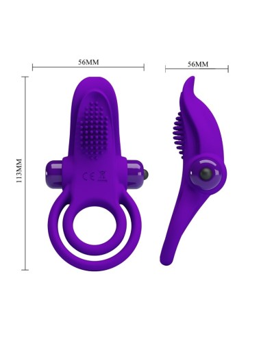 PRETTY LOVE ANILLO VIBRADOR PARA PENE MORADO
