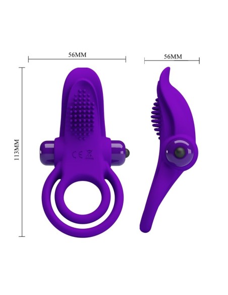 PRETTY LOVE ANILLO VIBRADOR PARA PENE MORADO