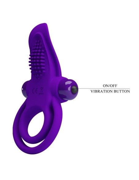 PRETTY LOVE ANILLO VIBRADOR PARA PENE MORADO