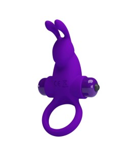 PRETTY LOVE ANILLO VIBRADOR I CONEJO PARA PENE MORADO 2