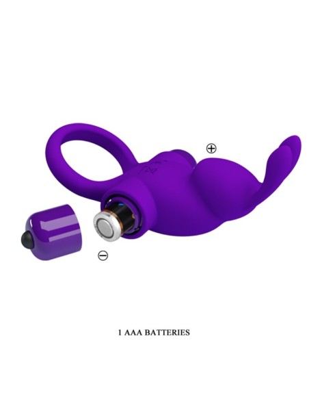 PRETTY LOVE ANILLO VIBRADOR I CONEJO PARA PENE MORADO
