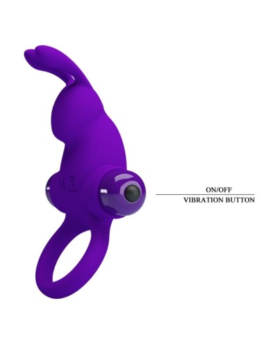 PRETTY LOVE ANILLO VIBRADOR I CONEJO PARA PENE MORADO