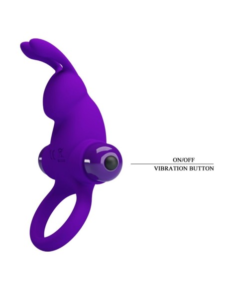 PRETTY LOVE ANILLO VIBRADOR I CONEJO PARA PENE MORADO