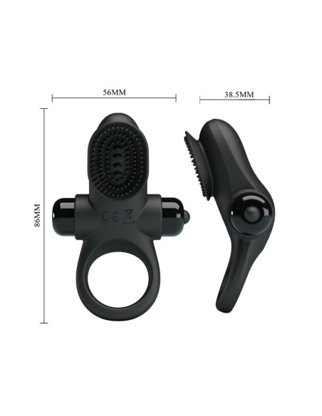 PRETTY LOVE ANILLO VIBRADOR II PARA PENE NEGRO