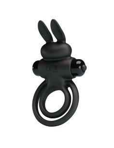 PRETTY LOVE ANILLO VIBRADOR III CONEJO PARA PENE NEGRO 2