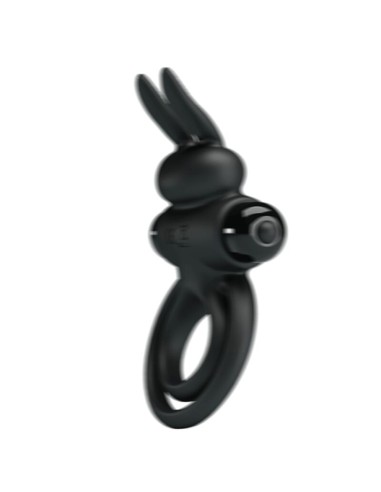 PRETTY LOVE ANILLO VIBRADOR III CONEJO PARA PENE NEGRO
