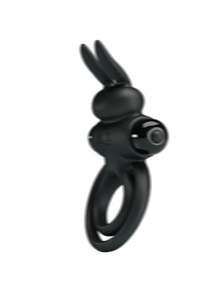 PRETTY LOVE ANILLO VIBRADOR III CONEJO PARA PENE NEGRO
