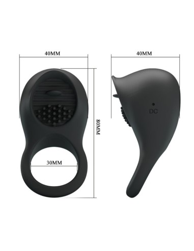 PRETTY LOVE ANILLO VIBRADOR PARA PENE CON LENGUA NEGRO
