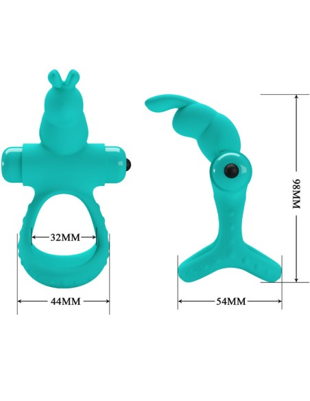 PRETTY LOVE FIGGY ANILLO VIBRADOR RABBIT VERDE