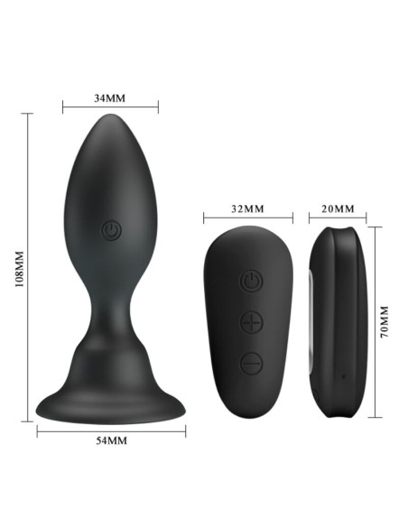MR PLAY PLUG ANAL CON VIBRACION NEGRO CONTROL REMOTO