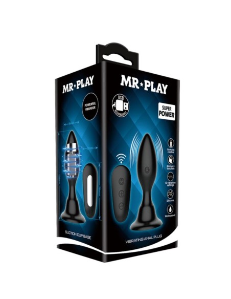 MR PLAY PLUG ANAL CON VIBRACION NEGRO CONTROL REMOTO
