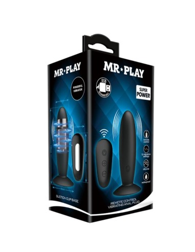 MR PLAY PLUG ANAL CON VIBRACION NEGRO CONTROL REMOTO