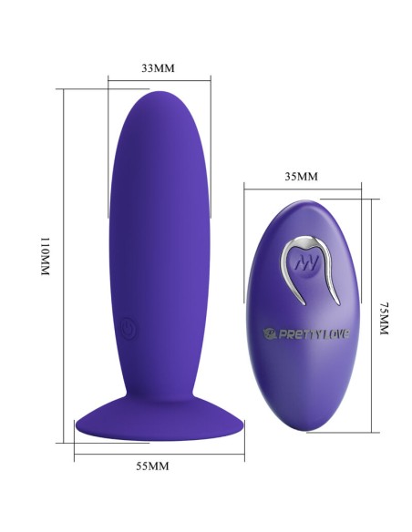 PRETTY LOVE YOUTH PLUG ANAL VIBRADOR CONTROL REMOTO VIOLETA