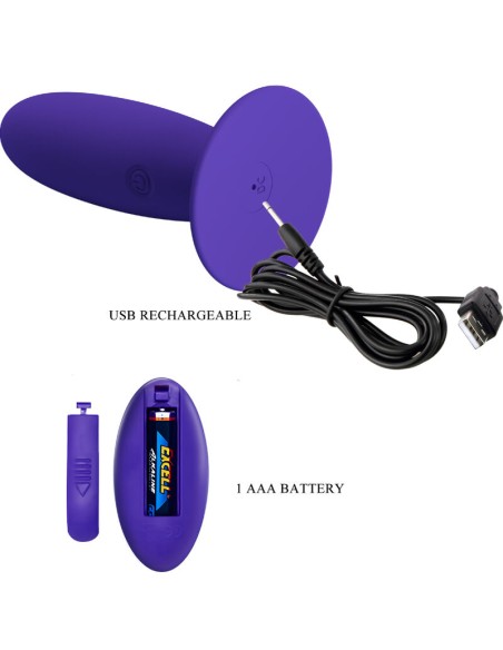 PRETTY LOVE YOUTH PLUG ANAL VIBRADOR CONTROL REMOTO VIOLETA