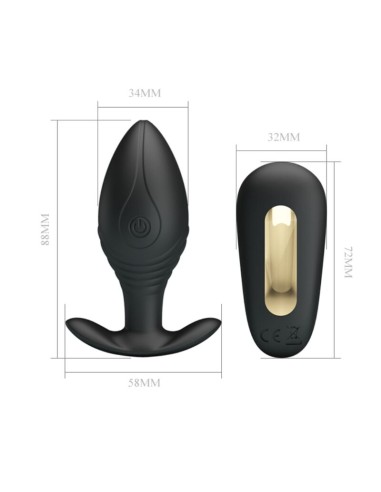 PRETTY LOVE REGINA PLUG ANAL VIBRADOR RECARGABLE NEGRO