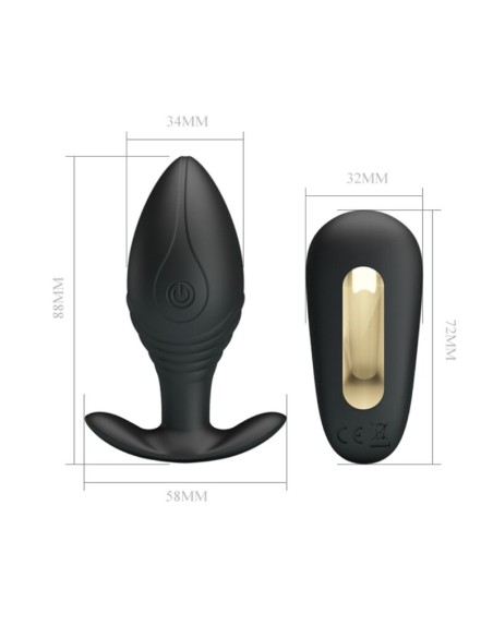 PRETTY LOVE REGINA PLUG ANAL VIBRADOR RECARGABLE NEGRO