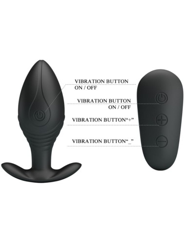 PRETTY LOVE REGINA PLUG ANAL VIBRADOR RECARGABLE NEGRO