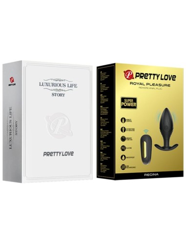 PRETTY LOVE REGINA PLUG ANAL VIBRADOR RECARGABLE NEGRO