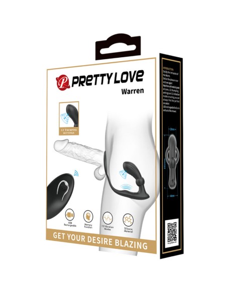 PRETTY LOVE WARREN ANILLO VIBRADOR ANAL NEGRO