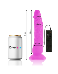 DIVERSIA DILDO FLEXIBLE CON VIBRACION 21 CM LILA