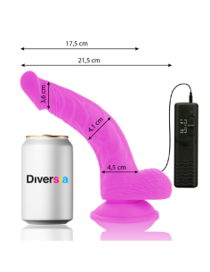 DIVERSIA DILDO FLEXIBLE CON VIBRACION 215 CM LILA