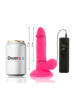 DIVERSIA DILDO FLEXIBLE CON VIBRACION 17 CM ROSA