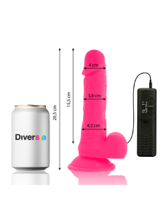 DIVERSIA DILDO FLEXIBLE CON VIBRACION 205 CM ROSA