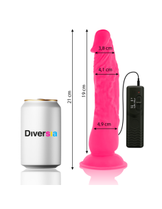 DIVERSIA DILDO FLEXIBLE CON VIBRACION 21 CM ROSA