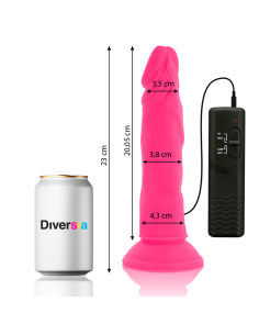 DIVERSIA DILDO FLEXIBLE CON VIBRACION 23 CM ROSA