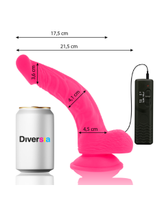 DIVERSIA DILDO FLEXIBLE CON VIBRACION 215 CM ROSA