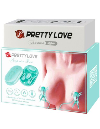 PRETTY LOVE SURPRISE BOX PINZAS ELECTRO ESTIMULACION AZUL