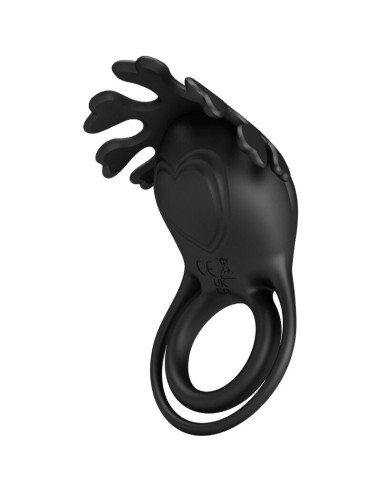 PRETTY LOVE RUBEN ANILLO VIBRADOR 7 VIBRACIONES SILICONA NEGRO