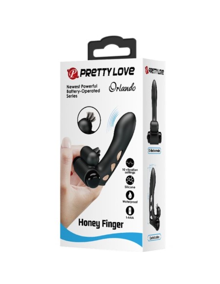 PRETTY LOVE ORLANDO FUNDA DE DEDO VIBRADOR NEGRO