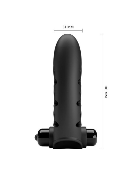 PRETTY LOVE VANCE FUNDA DEDO VIBRADOR CONEJO NEGRO