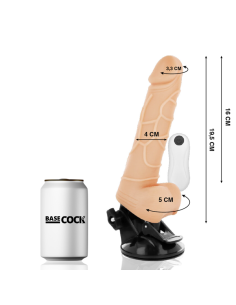 BASECOCK VIBRADOR REALISTICO CONTROL REMOTO NATURAL CON TESTICULOS 195CM