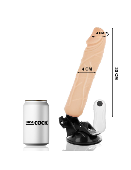 BASECOCK VIBRADOR REALISTICO CONTROL REMOTO NATURAL 20 CM
