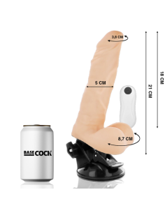 BASECOCK VIBRADOR ARTICULABLE CONTROL REMOTO NATURAL 21 CM