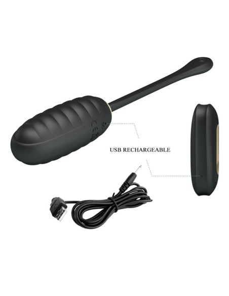 PRETTY LOVE DOREEN HUEVO VIBRADOR DE LUJO RECARGABLE NEGRO
