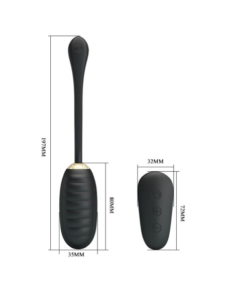 PRETTY LOVE DOREEN HUEVO VIBRADOR DE LUJO RECARGABLE NEGRO