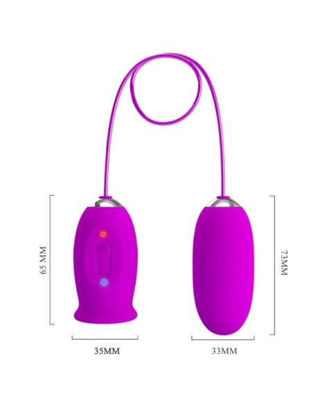 PRETTY LOVE DAISY HUEVO DUAL VIBRADOR RECARGABLE MORADO