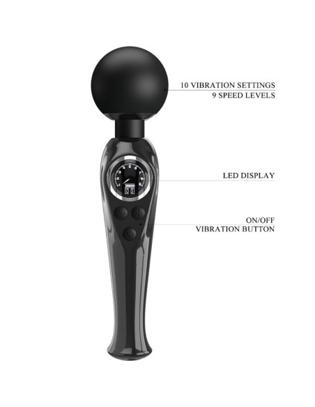 PRETTY LOVE SKYLER VIBRADOR WAND NEGRO PRETTY LOVE SKYLER VIBRADOR WAND NEGRO