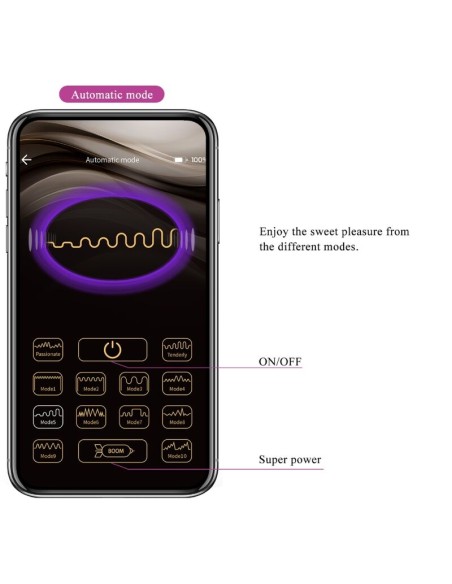PRETTY LOVE NYMPH HUEVO VIBRADOR CONTROLADO POR APP MORADO